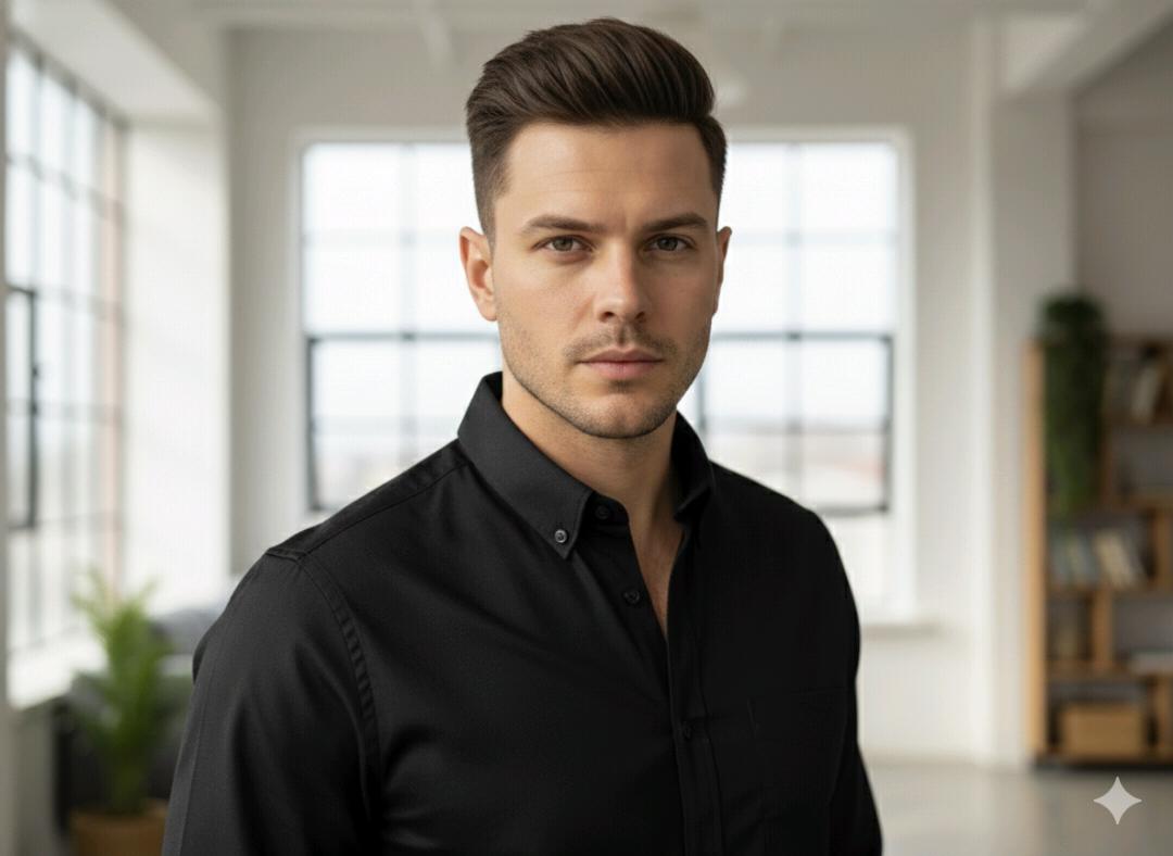 Black solid plain shirt