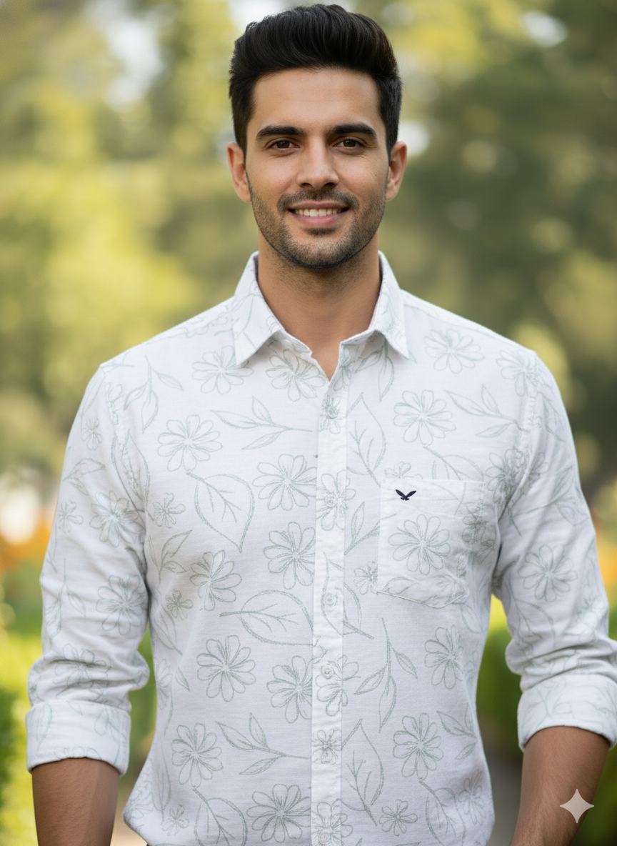Cotton Printed Shirt for Men