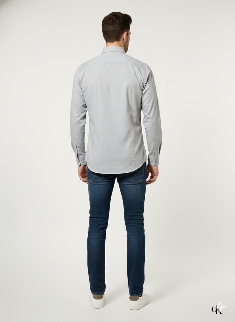 Gray Plain Solid Colour Shirt