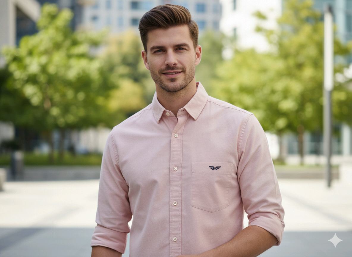 Light Pink solid plain shirt